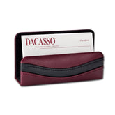 Burgundy Leather with Black Trim Business Card Holder